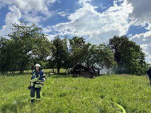 Bild: Brand einer Stallung in Dirmingen