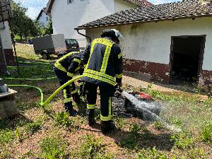 Bild: Rasenmäher brannte in Dirmingen