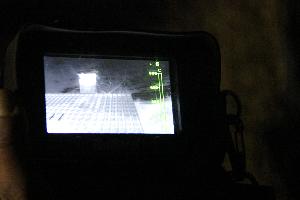 Bild: Bit einer Wärmebildkamera wurde der Schornstein kontrolliert