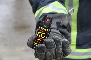 Bild: Auslöser der Aufregung: Eine Dose Pfefferspray wurde in einem Gebüsch aufgefunden