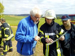 Bild: Ortsvorsteher Manfred Klein informierte sich vor Ort über den Einsatz