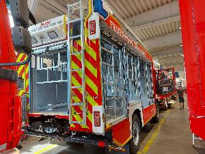 Bild: Der neue Rüstwagen der Feuerwehr Eppelborn im Rohbau beim Aufbauhersteller Lentner