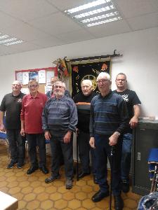 Bild: v.l.n.r. H.W. Guthörl, H.P. Becker, Willi Provo, Herbert Detzler, Fred Bock, Berthold Detzler, Rainer Weber.