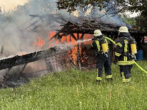 Bild: Brand einer Stallung in Dirmingen