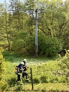 Bild: Brand einer 20kV-Leitung