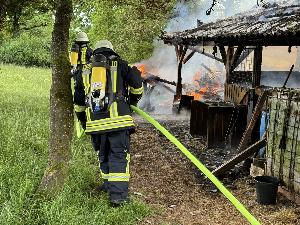 Bild: Brand einer Stallung in Dirmingen