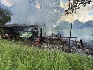 Bild: Brand einer Stallung in Dirmingen