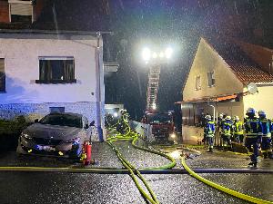Bild: Brand eines Terrassenanbaus "Auf Der Hohl"