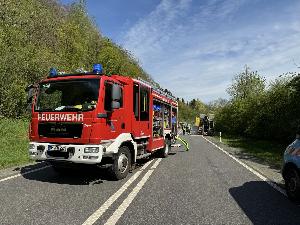 Bild: Brand auf der Abfahrt der Autobahn A1