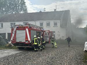 Bild: Brand einer Werkstatt in der Ortsmitte von Eppelborn