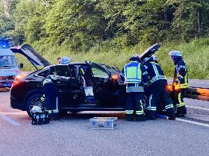 Bild: Verkehrsunfall auf der Autobahn A1 zwischen den Anschlussstellen Eppelborn und Illingen
