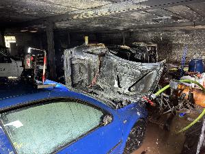 Bild: Brand einer Werkstatt in der Ortsmitte von Eppelborn