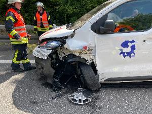 Bild: Einsatz auf der Autobahn A1 in Fahrtrichtung Trier