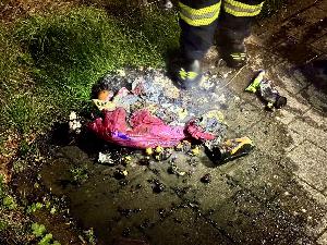 Bild: Brand am Bahnhof in Dirmingen