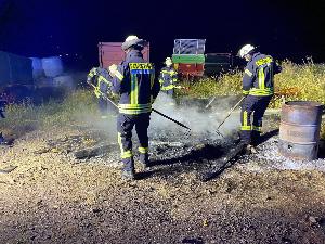 Bild: Brand von Unrat auf dem Hirschberg