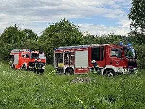 Bild: Brand einer Stallung in Dirmingen