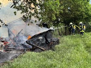 Bild: Brand einer Stallung in Dirmingen