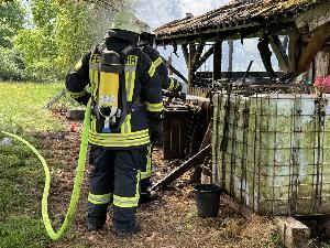 Bild: Brand einer Stallung in Dirmingen