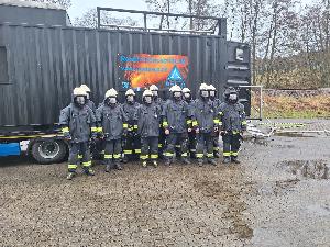 Bild: Heissbrandausbildung im Brandcontainer