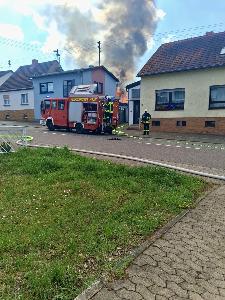 Bild: Brand einer Garage in der Jägerbergstraße