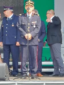 Bild: Comandant Robert Deutsch aus Pfaffenthal bei seiner Ansprache zum Festakt.